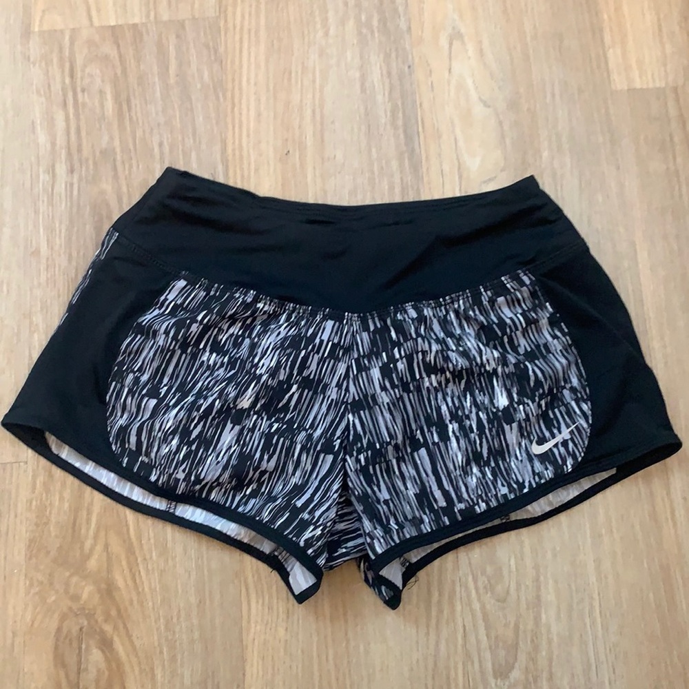 Nike Black and White Pattern Athletic Shorts